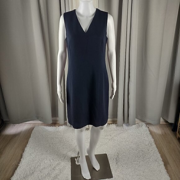 I.N.C. International Concepts Women V-Neck Sleeveless Black Sheath Dress Size 12 - Picture 1 of 10